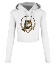 Load image into Gallery viewer, Spirit Of Thunder If It Flies It Dies Women's Cropped Hooded T-shirt