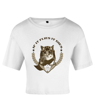 Load image into Gallery viewer, Spirit Of Thunder If It Flies It Dies Women's Crop Top