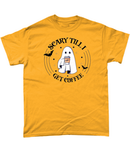 Load image into Gallery viewer, Scary Until I Get Coffee Unisex Fit T-Shirt