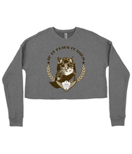 Load image into Gallery viewer, Spirit Of Thunder If It Flies It Dies Ladies Cropped Sweatshirt