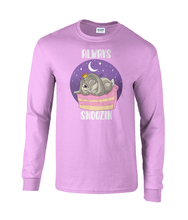 Load image into Gallery viewer, Pixie Cake Face 'Always Snoozin' Long Sleeve T-Shirt