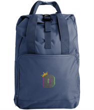 Load image into Gallery viewer, The King D42 Embroidered Twin Handle Roll-Top Backpack
