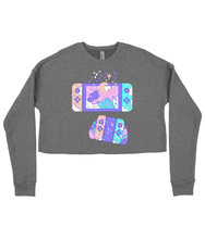 Load image into Gallery viewer, Kawaii Console Ladies Cropped Sweatshirt