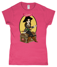 Load image into Gallery viewer, ESP4HIM 'Coffee Hoarding Pirate' Ladies Softstyle Fitted T-Shirt