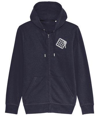 Faffy Waffle Embroidered Connector Zip Hoodie