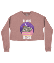 Load image into Gallery viewer, Pixie Cake Face 'Always Snoozin' Ladies Cropped Sweatshirt