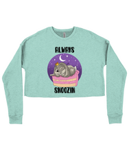 Load image into Gallery viewer, Pixie Cake Face 'Always Snoozin' Ladies Cropped Sweatshirt