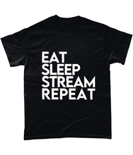Load image into Gallery viewer, 'Eat Sleep Stream Repeat' T-Shirt