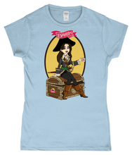Load image into Gallery viewer, ESP4HIM 'Coffee Hoarding Pirate' Ladies Softstyle Fitted T-Shirt