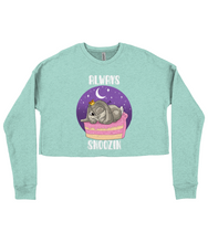 Load image into Gallery viewer, Pixie Cake Face 'Always Snoozin' Ladies Cropped Sweatshirt