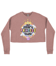 Load image into Gallery viewer, Pixie Cake Face 'Princess Club' Ladies Cropped Sweatshirt