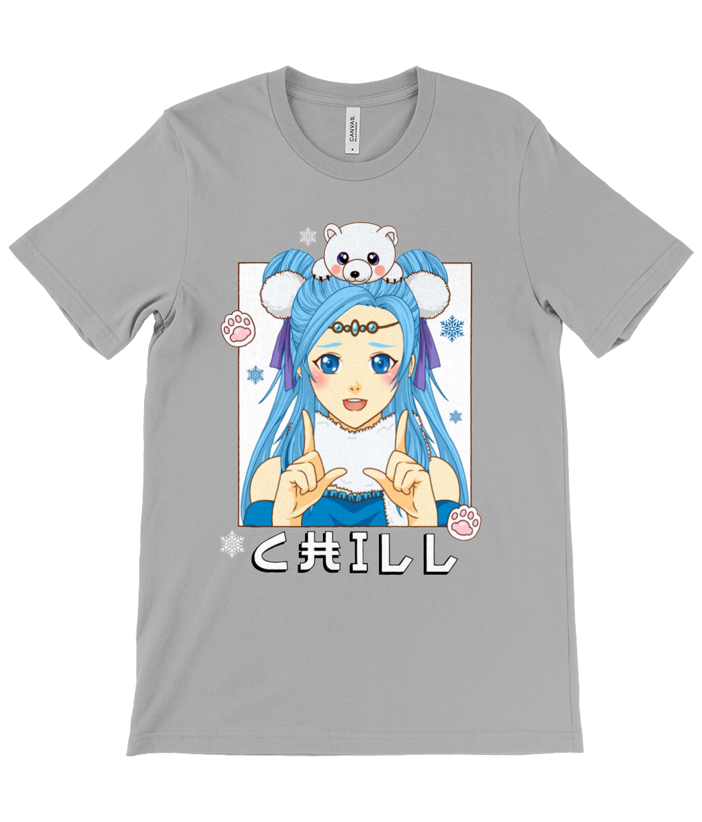 Chill Anime Girl Crew Neck T-Shirt