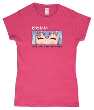 Load image into Gallery viewer, Cute Girls Watch Anime SoftStyle Ladies Fitted T-Shirt