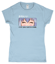 Load image into Gallery viewer, Cute Girls Watch Anime SoftStyle Ladies Fitted T-Shirt