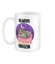 Load image into Gallery viewer, Pixie Cake Face 'Always Snoozin' 15oz Mug