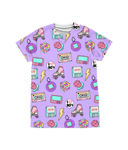 Load image into Gallery viewer, 90&#39;s Kid Retro Print Lilac T-Shirt
