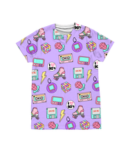 Load image into Gallery viewer, 90's Kid Retro Print Lilac T-Shirt