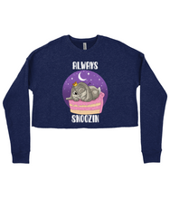 Load image into Gallery viewer, Pixie Cake Face 'Always Snoozin' Ladies Cropped Sweatshirt
