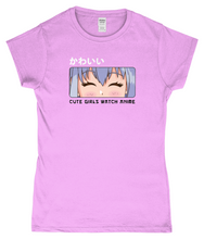 Load image into Gallery viewer, Cute Girls Watch Anime SoftStyle Ladies Fitted T-Shirt