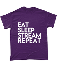 Load image into Gallery viewer, 'Eat Sleep Stream Repeat' T-Shirt