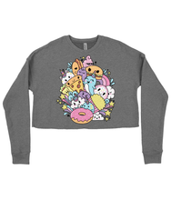 Load image into Gallery viewer, Kawaii Fast Food Friends Ladies Cropped Sweatshirt