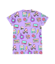 Load image into Gallery viewer, 90's Kid Retro Print Lilac T-Shirt