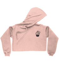 Load image into Gallery viewer, Pixie Cake Face Embroidered Ladies Cropped Hoodie