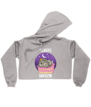 Load image into Gallery viewer, Pixie Cake Face 'Always Snoozin' Ladies Cropped Hoodie