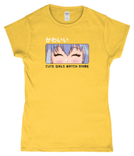 Load image into Gallery viewer, Cute Girls Watch Anime SoftStyle Ladies Fitted T-Shirt