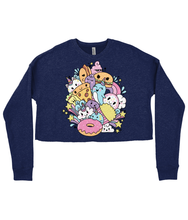 Load image into Gallery viewer, Kawaii Fast Food Friends Ladies Cropped Sweatshirt