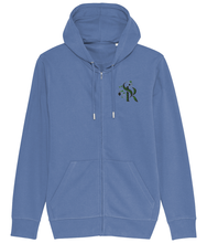 Load image into Gallery viewer, September Rose Embroidered Connector Zip Hoodie