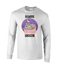 Load image into Gallery viewer, Pixie Cake Face 'Always Snoozin' Long Sleeve T-Shirt