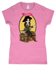 Load image into Gallery viewer, ESP4HIM 'Coffee Hoarding Pirate' Ladies Softstyle Fitted T-Shirt
