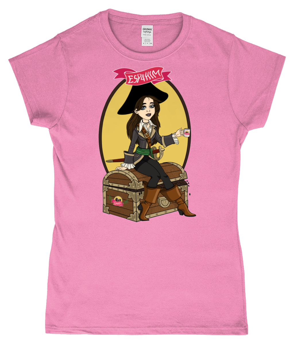 ESP4HIM 'Coffee Hoarding Pirate' Ladies Softstyle Fitted T-Shirt