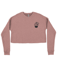 Load image into Gallery viewer, Pixie Cake Face Embroidered Ladies Cropped Sweatshirt