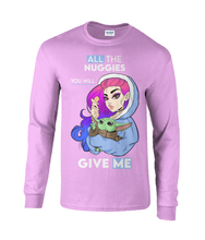Load image into Gallery viewer, Pixie Cake Face 'All The Nuggies' Long Sleeve T-Shirt