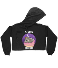 Load image into Gallery viewer, Pixie Cake Face 'Always Snoozin' Ladies Cropped Hoodie