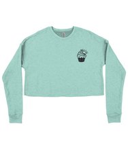 Load image into Gallery viewer, Pixie Cake Face Embroidered Ladies Cropped Sweatshirt
