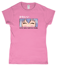 Load image into Gallery viewer, Cute Girls Watch Anime SoftStyle Ladies Fitted T-Shirt
