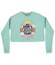 Load image into Gallery viewer, Pixie Cake Face 'Princess Club' Ladies Cropped Sweatshirt