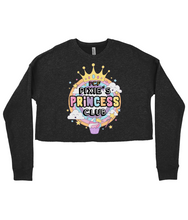 Load image into Gallery viewer, Pixie Cake Face 'Princess Club' Ladies Cropped Sweatshirt