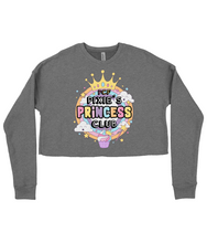 Load image into Gallery viewer, Pixie Cake Face 'Princess Club' Ladies Cropped Sweatshirt