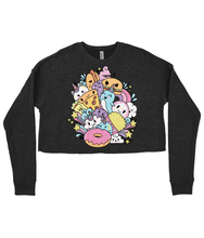 Load image into Gallery viewer, Kawaii Fast Food Friends Ladies Cropped Sweatshirt