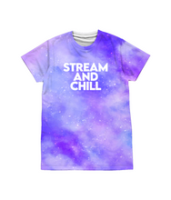 Load image into Gallery viewer, Stream And Chill Purple Galaxy T-shirt