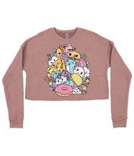 Load image into Gallery viewer, Kawaii Fast Food Friends Ladies Cropped Sweatshirt