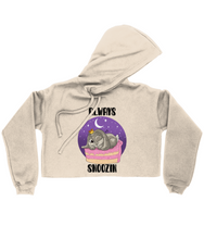 Load image into Gallery viewer, Pixie Cake Face 'Always Snoozin' Ladies Cropped Hoodie