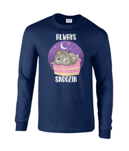 Load image into Gallery viewer, Pixie Cake Face 'Always Snoozin' Long Sleeve T-Shirt