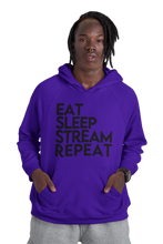 Load image into Gallery viewer, 'Eat Sleep Stream Repeat' College Hoodie