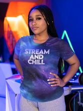 Load image into Gallery viewer, Stream And Chill Galaxy Print T-Shirt