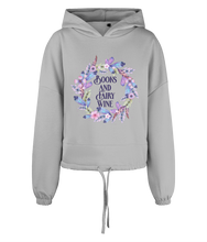 Load image into Gallery viewer, Books &amp; Fairy Wine Women&#39;s Oversized Cropped Hoodie
